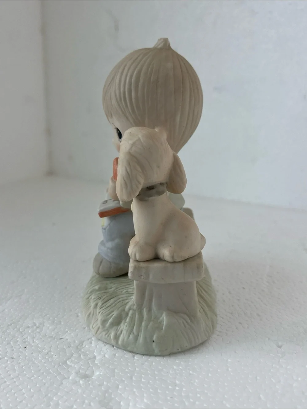 PRECIOUS MOMENTS VTG Loving Is Sharing Figurine 1979 Boy Dog-Jonathan & David